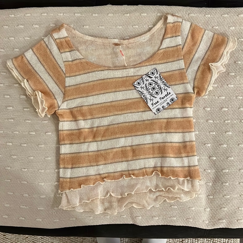 Free People Garner Tee in Ivory XS